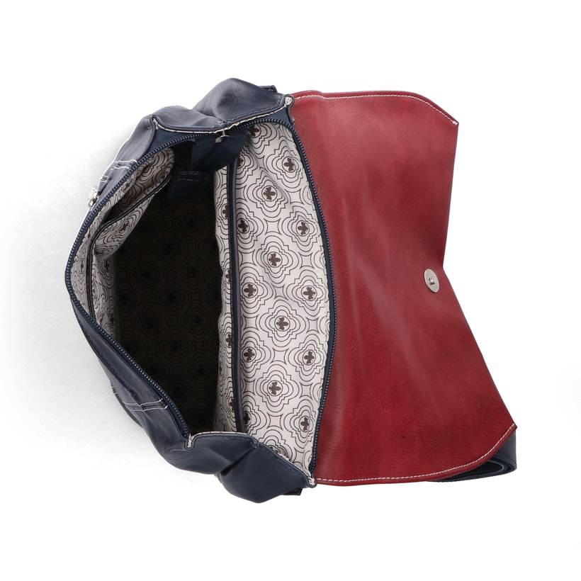 Rieker Artikelnummer H1357-14 Rieker Rucksack stahlblau-kirschrot Kostenlose Rückgabe