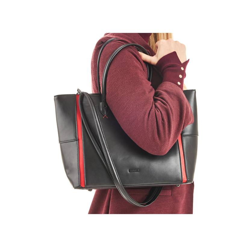 Rieker Artikelnummer H1524-00 Rieker Shopper tiefschwarz-feuerrot Discount Store für neue Produkte
