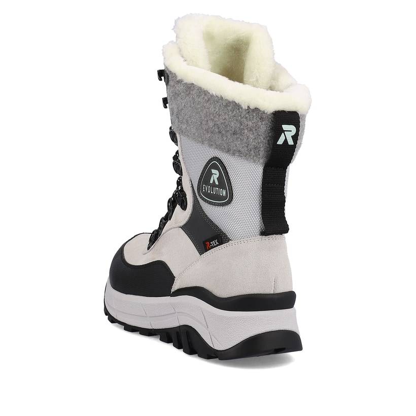 Rieker Artikelnummer W0066-60 Rieker Damen Schnürstiefel creamy-white black Zeitlich begrenztes Angebot