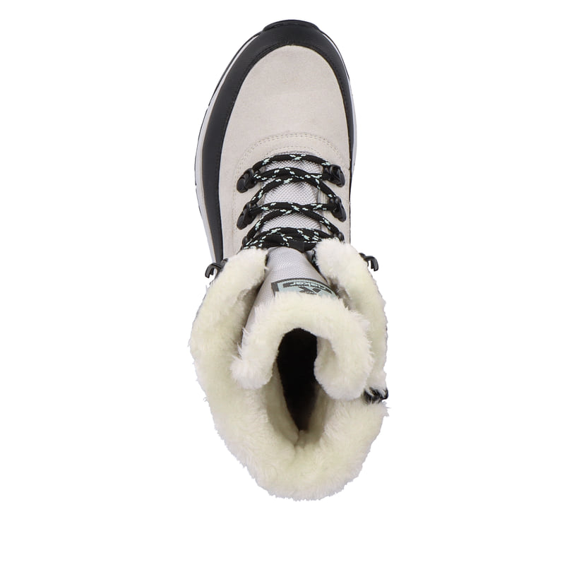 Rieker Artikelnummer W0066-60 Rieker Damen Schnürstiefel creamy-white black Zeitlich begrenztes Angebot