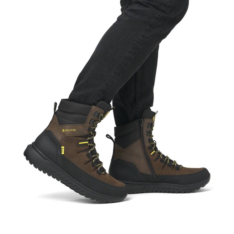 Rieker Artikelnummer U0171-25 Rieker Herren Schnürstiefel holzbraun-schwarz Blitzangebot
