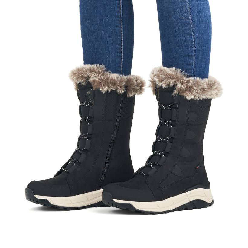 Rieker Artikelnummer W0070-00 Rieker Damen Schnürstiefel asphaltschwarz Räumungsverkauf