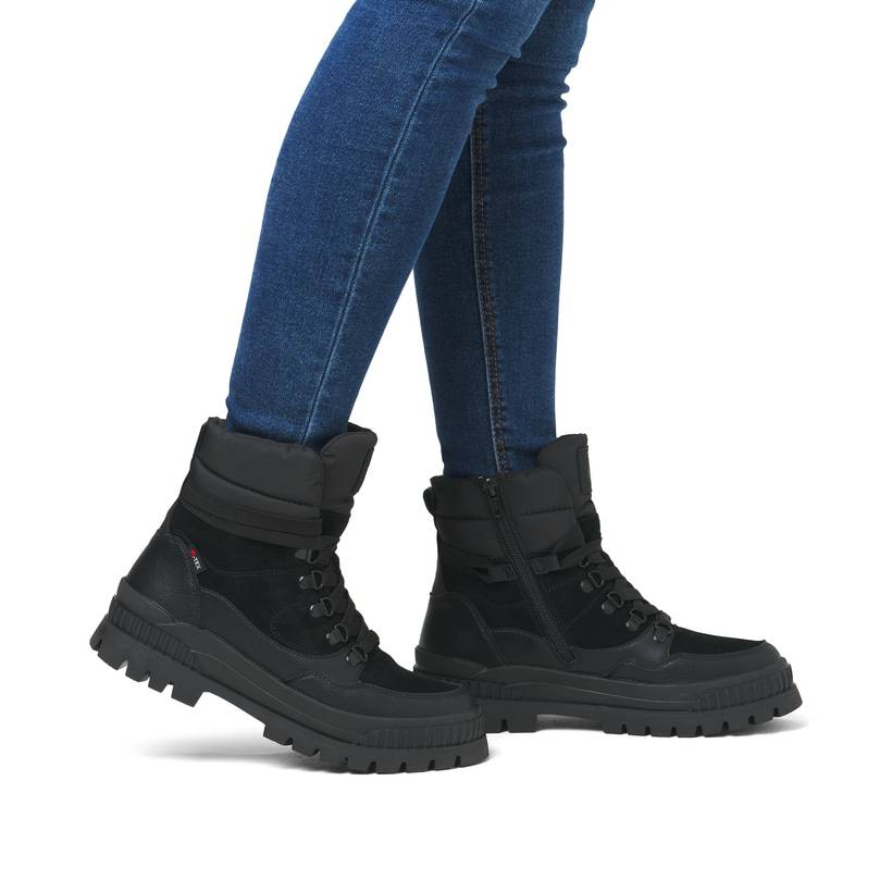 Rieker Artikelnummer W2171-00 Rieker Damen Schnürstiefel carbonschwarz Zeitbegrenzte Promotion
