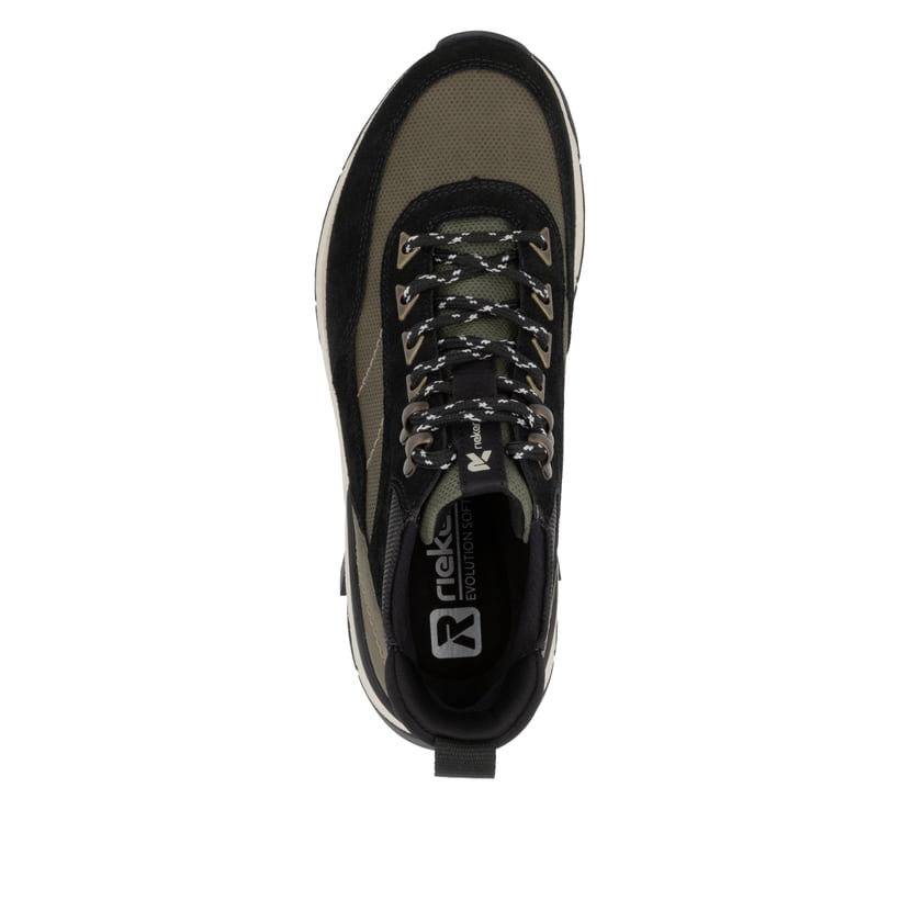 Rieker Artikelnummer W0067-54 Rieker Damen Schnürstiefel urbanschwarz-khaki Bis zu 50% Rabatt
