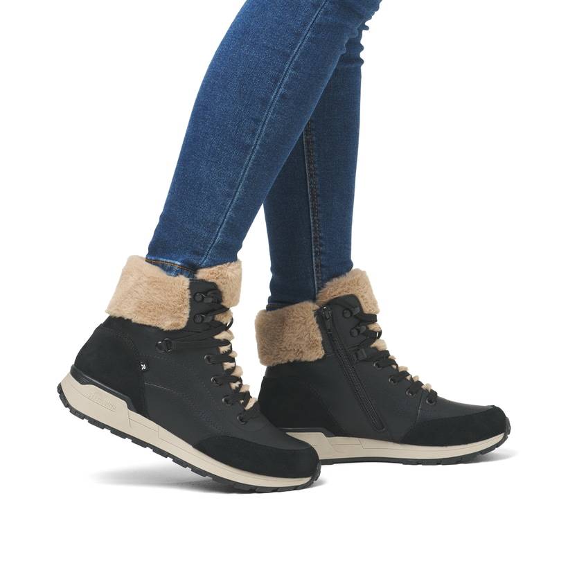 Rieker Artikelnummer W0670-00 Rieker Damen Schnürstiefel carbonschwarz Nur noch ein Tag übrig