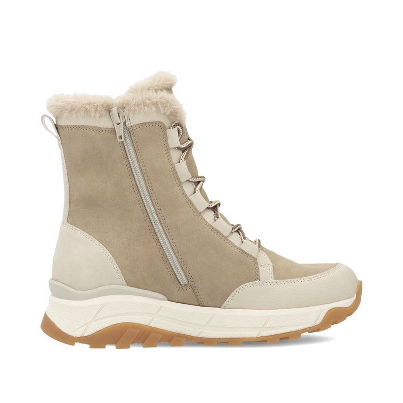 Rieker Artikelnummer W0071-20 Rieker Damen Schnürstiefel cremebeige Clearance-Verkauf