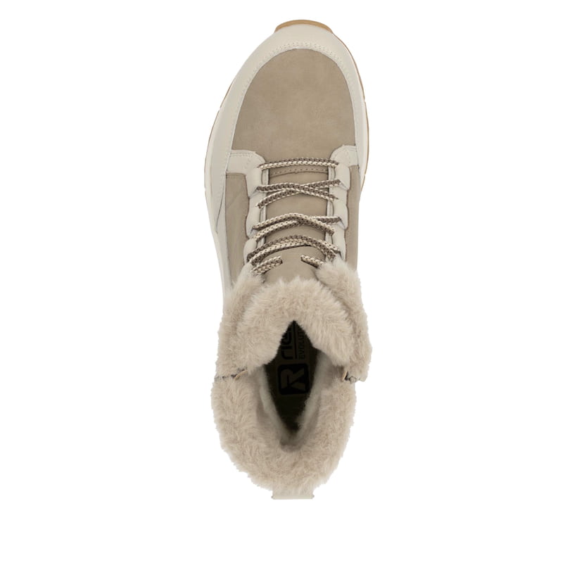 Rieker Artikelnummer W0071-20 Rieker Damen Schnürstiefel cremebeige Clearance-Verkauf