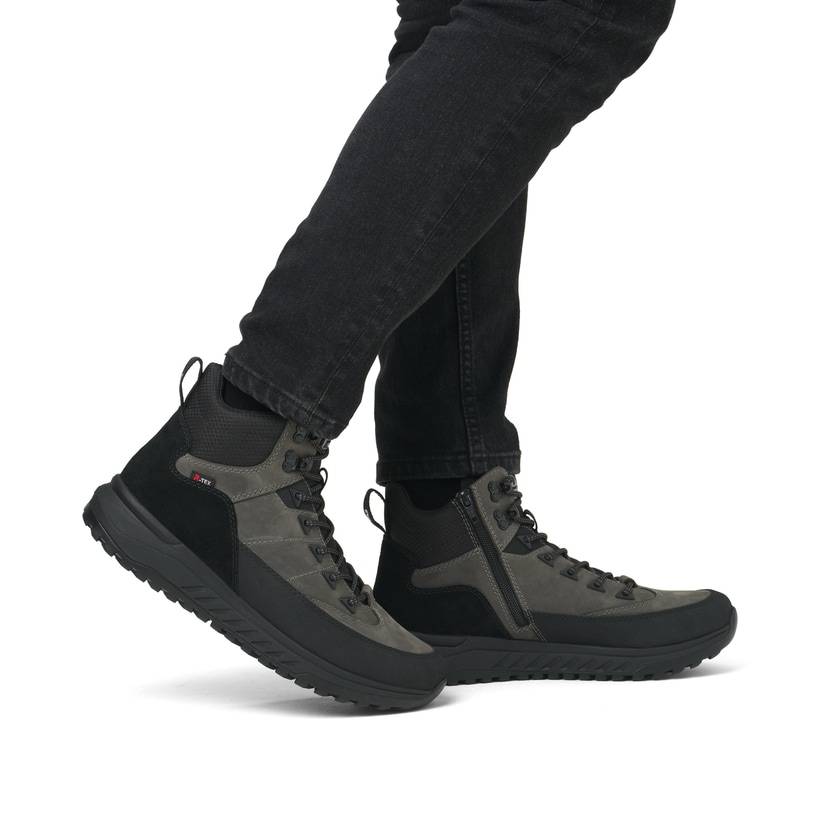 Rieker Artikelnummer U0174-42 Rieker Herren Schnürstiefel graphitgrau-schwarz Fabrikladen