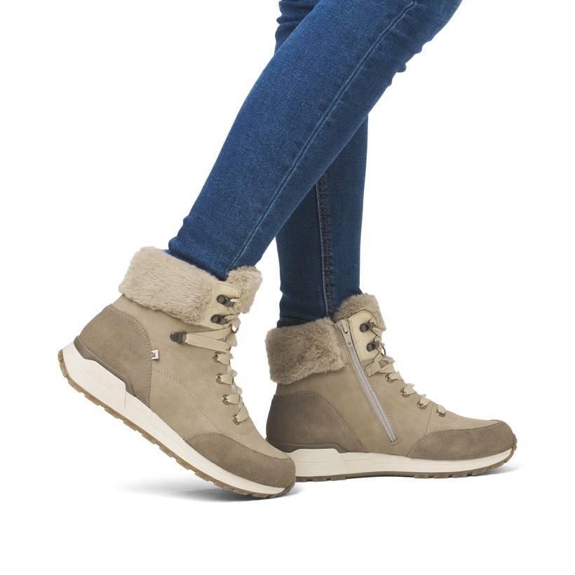 Rieker Artikelnummer W0670-20 Rieker Damen Schnürstiefel braunbeige Speichern exportieren