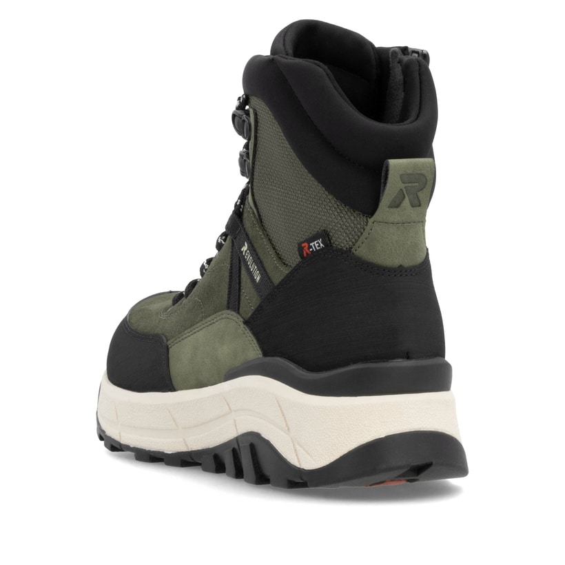 Rieker Artikelnummer W0072-54 Rieker Damen Schnürstiefel khaki-schwarz zollfrei