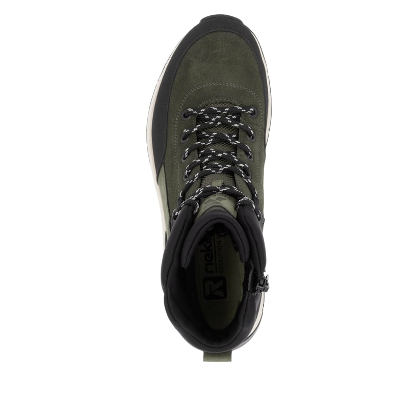 Rieker Artikelnummer W0072-54 Rieker Damen Schnürstiefel khaki-schwarz zollfrei