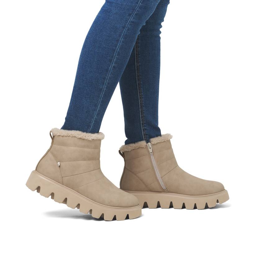 Rieker Artikelnummer W2070-20 Rieker Damen Kurzstiefel lehmbeige Rabatte dieses Monats