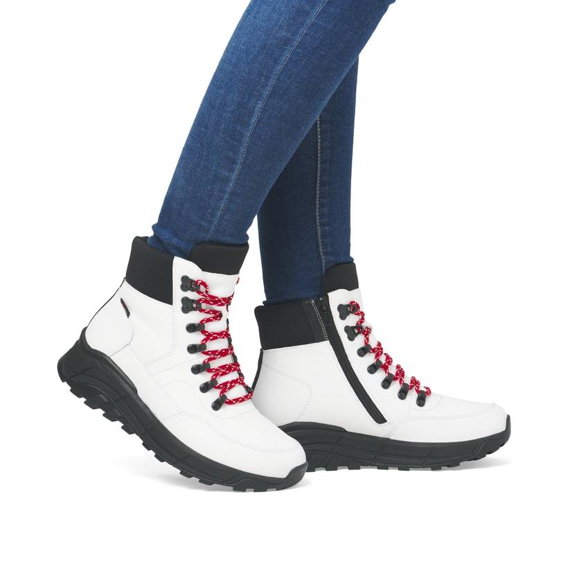 Rieker Artikelnummer W0063-81 Rieker Damen Schnürstiefel macciatoweiß Online