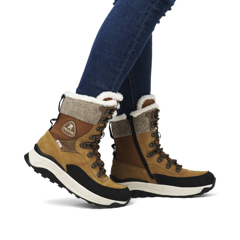 Rieker Artikelnummer W0066-22 Rieker Damen Schnürstiefel kamelbraun Outlet