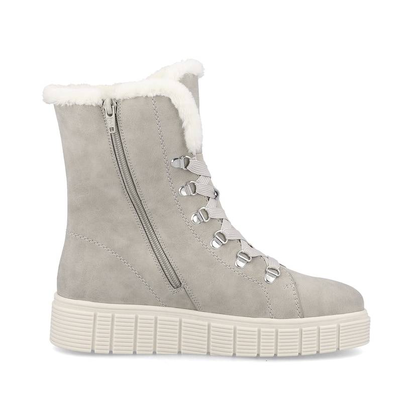 Rieker Artikelnummer W1070-40 Rieker Damen Schnürstiefel platinum grey Fabrikverkauf