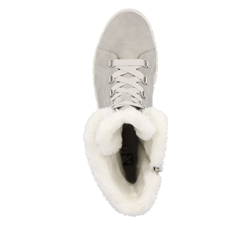 Rieker Artikelnummer W1070-40 Rieker Damen Schnürstiefel platinum grey Fabrikverkauf