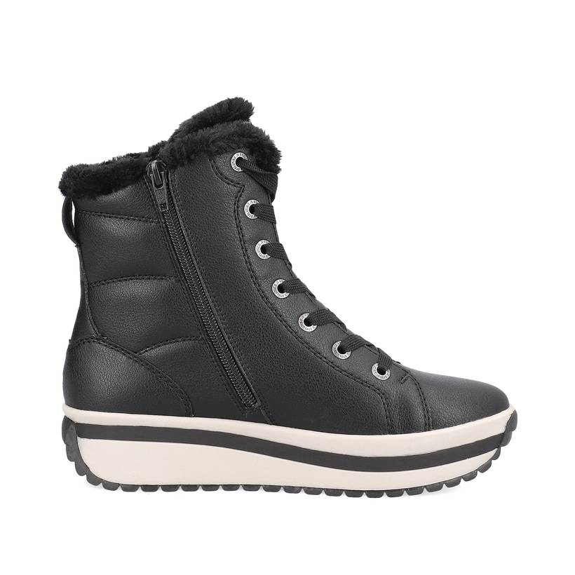 Rieker Artikelnummer W0963-01 Rieker Damen Schnürstiefel urbanschwarz Fabrik Onlineshop
