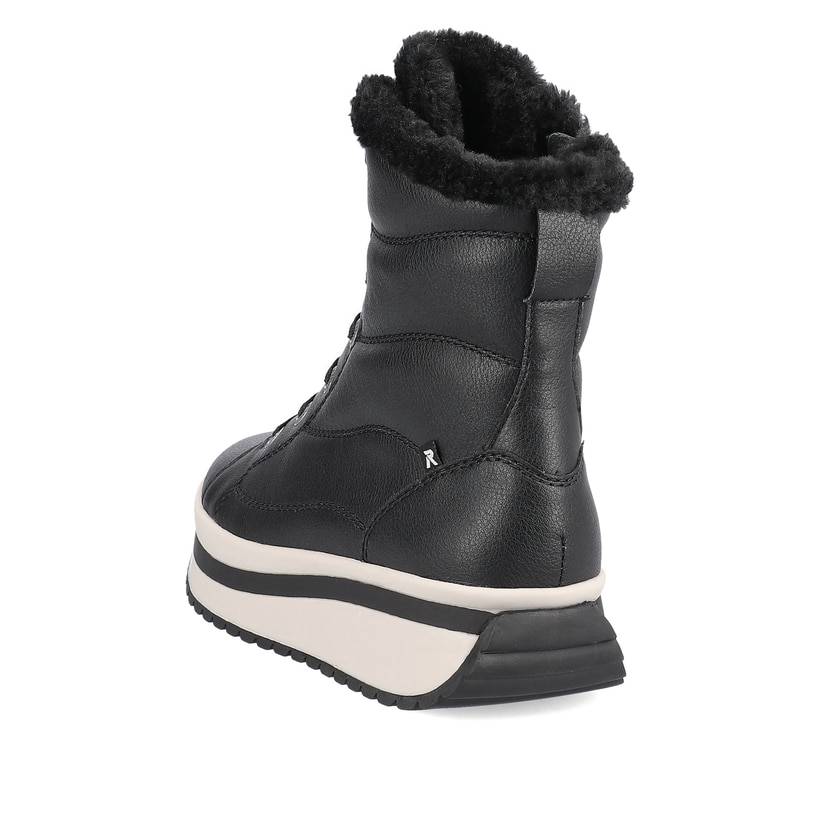 Rieker Artikelnummer W0963-01 Rieker Damen Schnürstiefel urbanschwarz Fabrik Onlineshop