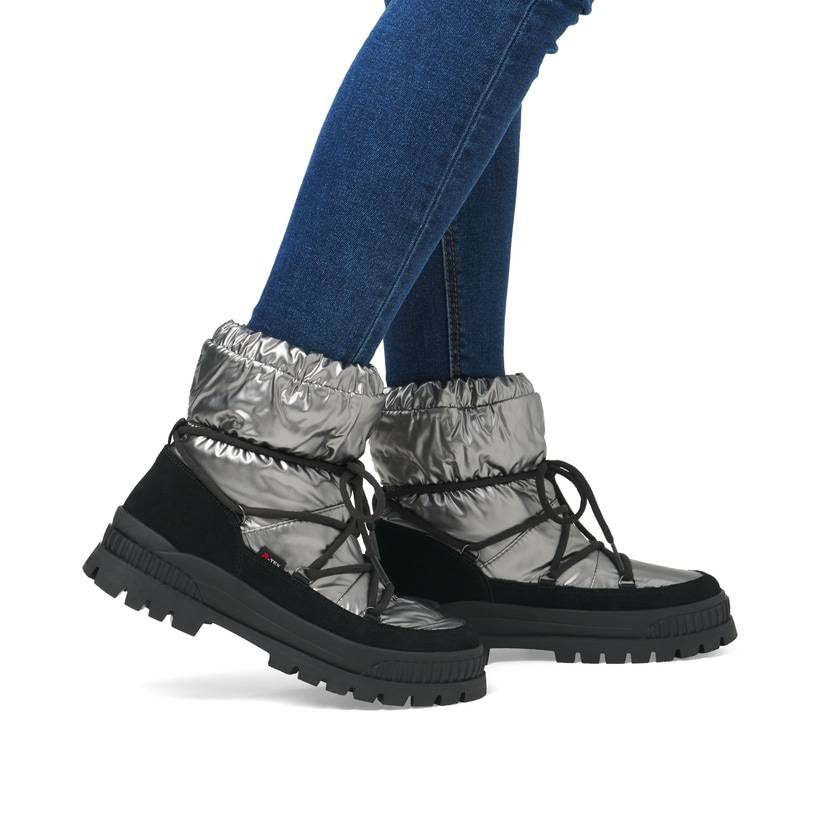 Rieker Artikelnummer W2170-42 Rieker Damen Kurzstiefel silber-schwarz Rabatt