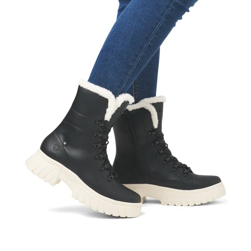 Rieker Artikelnummer W1874-00 Rieker Damen Schnürstiefel graphitschwarz Günstig kaufen