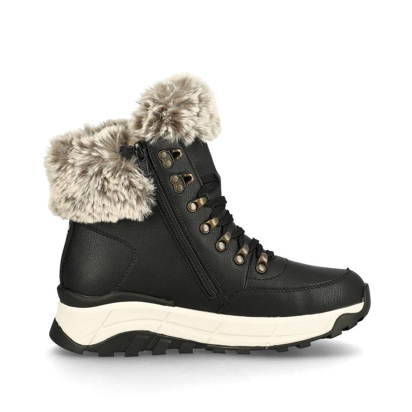 Rieker Artikelnummer W0063-00 Rieker Damen Schnürstiefel stahlschwarz Großer Ausverkauf