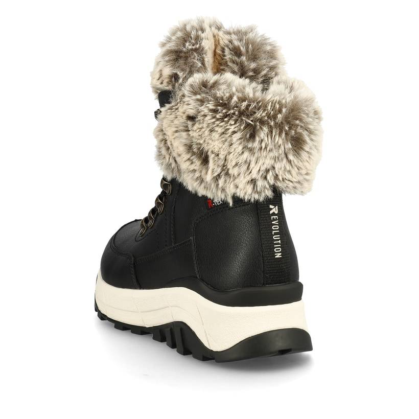 Rieker Artikelnummer W0063-00 Rieker Damen Schnürstiefel stahlschwarz Großer Ausverkauf