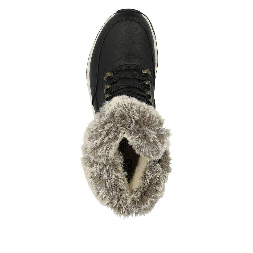 Rieker Artikelnummer W0063-00 Rieker Damen Schnürstiefel stahlschwarz Großer Ausverkauf