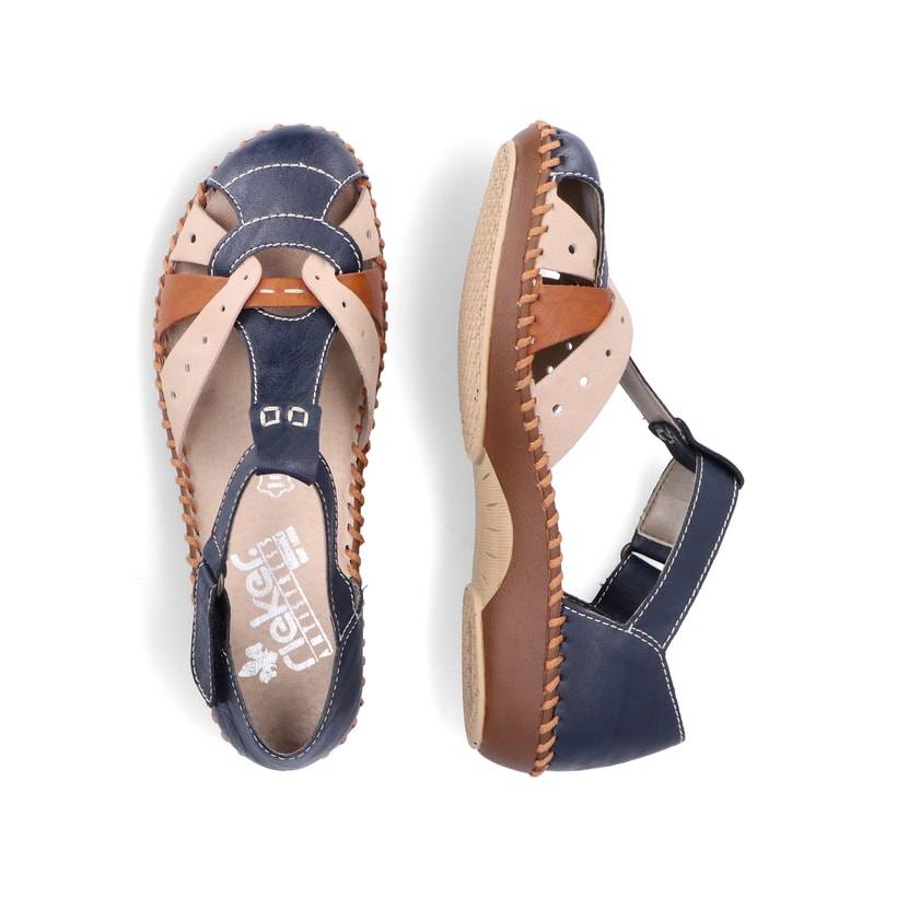 Rieker Artikelnummer M1655-14 Rieker Damen Riemchensandalen marineblau-beige Black Friday