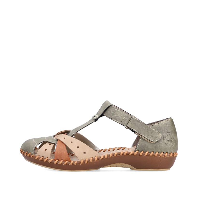 Rieker Artikelnummer M1655-54 Rieker Damen Riemchensandalen mintgrün-beige