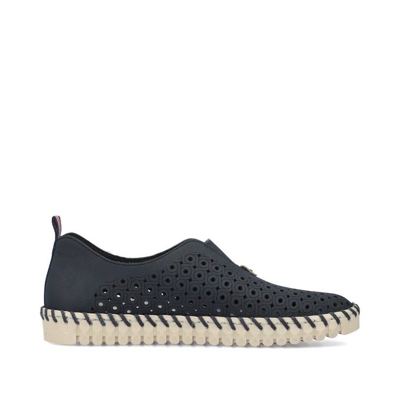 Rieker Artikelnummer N1963-14 Rieker Damen Slipper stahlblau Muttertagsangebot