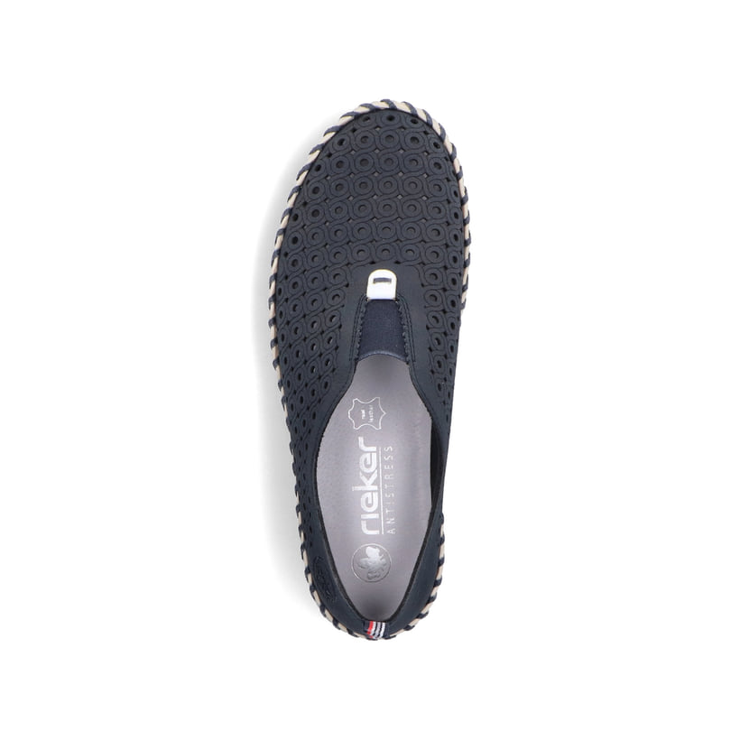 Rieker Artikelnummer N1963-14 Rieker Damen Slipper stahlblau Muttertagsangebot