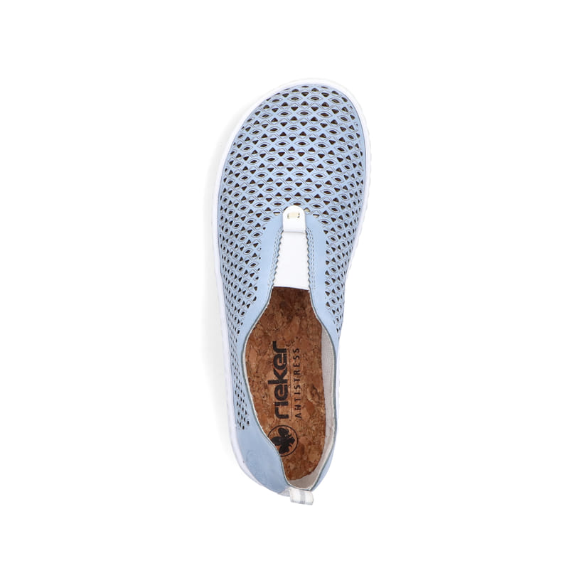 Rieker Artikelnummer 52866-10 Rieker Damen Slipper hellblau Valentinstagsangebot