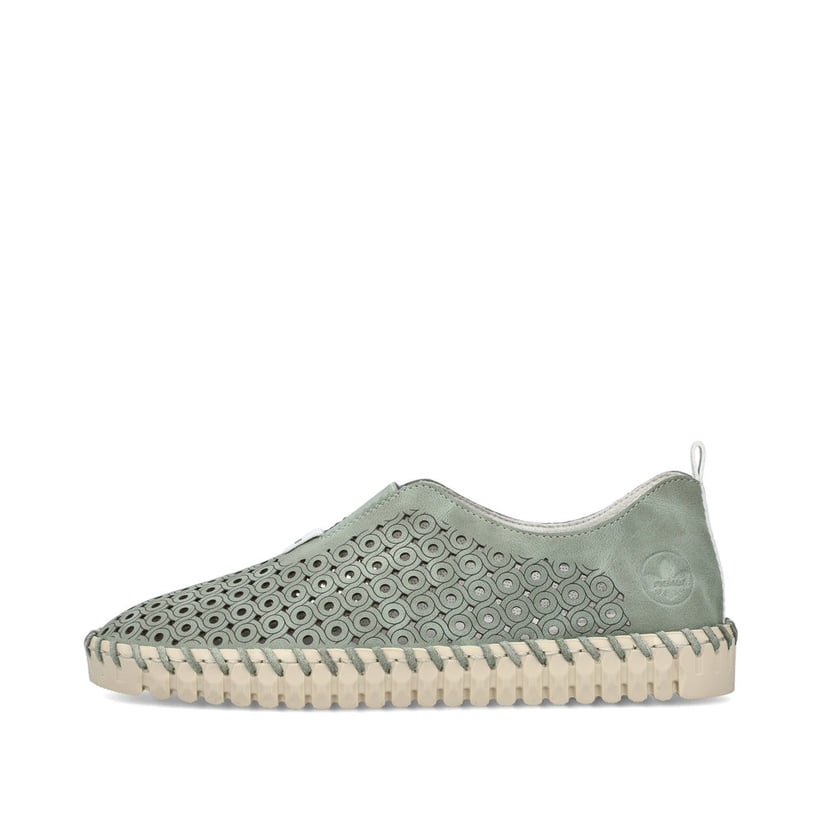 Rieker Artikelnummer N1963-52 Rieker Damen Slipper khakigrün