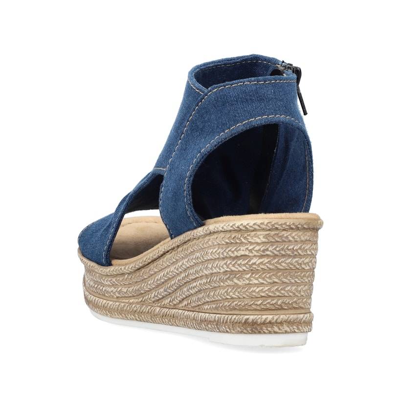 Rieker Artikelnummer 68791-12 Rieker Damen Keilsandaletten schieferblau Neueste Stile