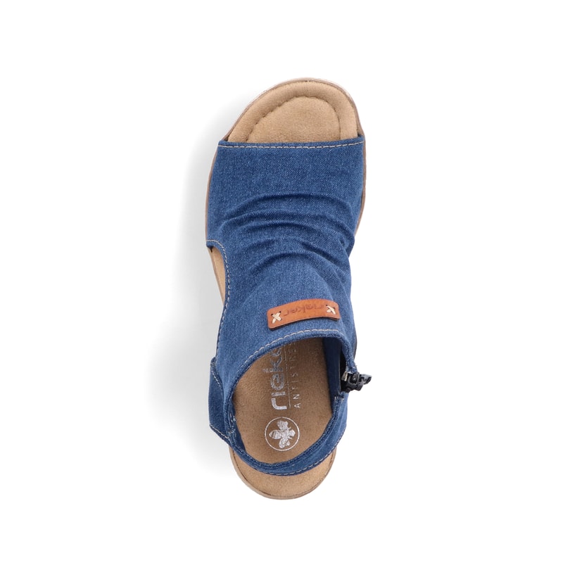 Rieker Artikelnummer 68791-12 Rieker Damen Keilsandaletten schieferblau Neueste Stile