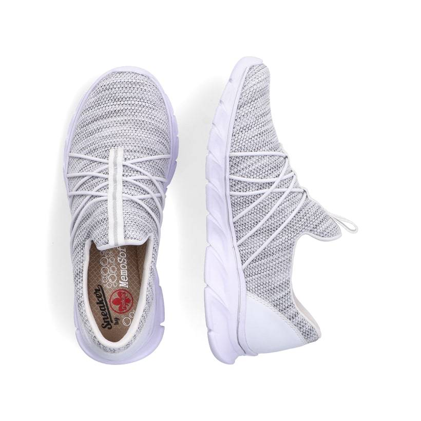 Rieker Artikelnummer 54071-80 Rieker Damen Slipper weiss-rauch Nur noch ein Tag übrig