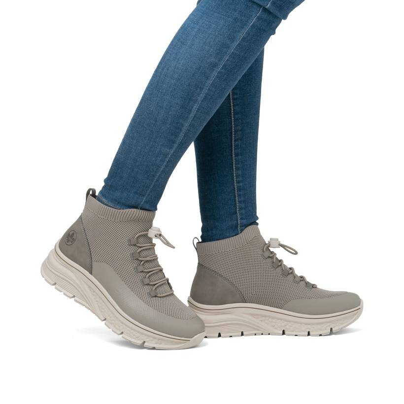 Rieker Artikelnummer 48059-64 Rieker Damen Slipper beigegrau Kostenloser Versand international