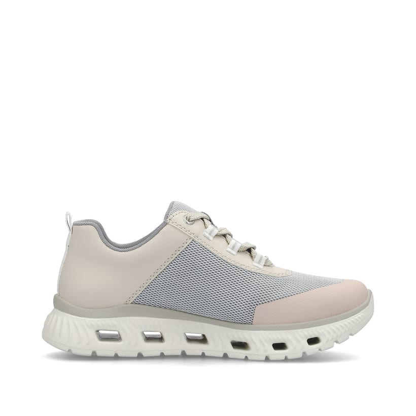 Rieker Artikelnummer M6006-90 Rieker Damen Sneaker Low hellbeige-pastellblau-rosa Verkauf