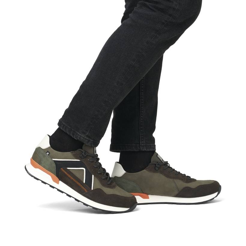 Rieker Artikelnummer U0310-54 Rieker Herren Sneaker Low grünbraun-schwarz Preisnachlass