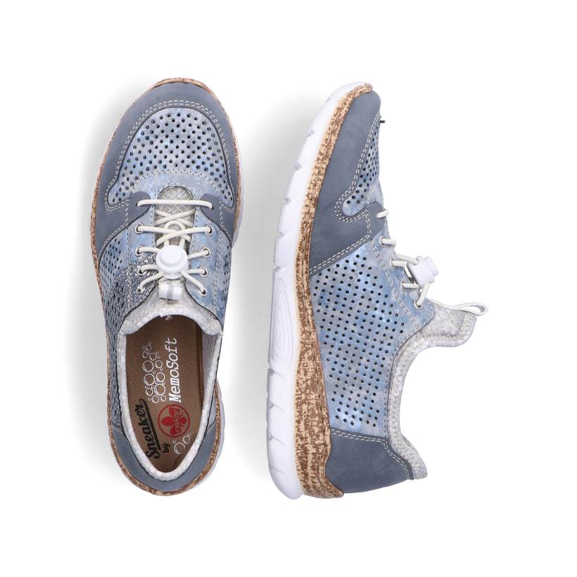 Rieker Artikelnummer N4255-12 Rieker Damen Slipper metallic-blau Heißer Verkauf
