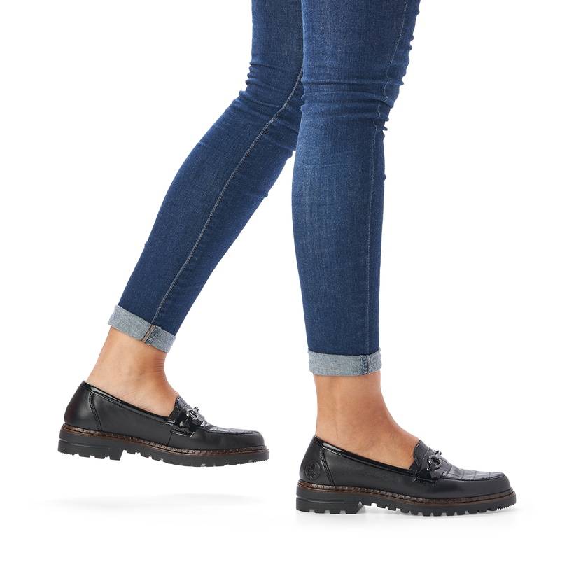 Rieker Artikelnummer 54862-01 Rieker Damen Loafer graphitschwarz Online Outlet