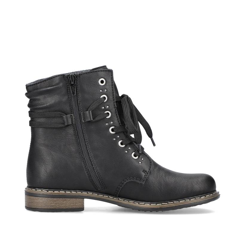 Rieker Artikelnummer 71218-00 Rieker Damen Schnürstiefel asphaltschwarz Große Rabatte