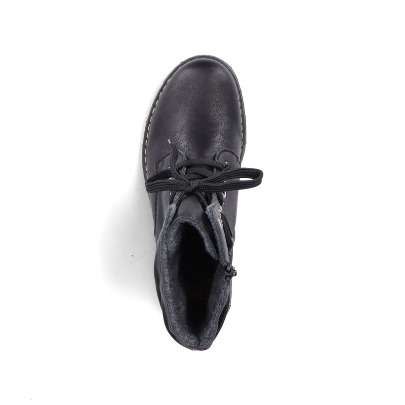 Rieker Artikelnummer 71218-00 Rieker Damen Schnürstiefel asphaltschwarz Große Rabatte