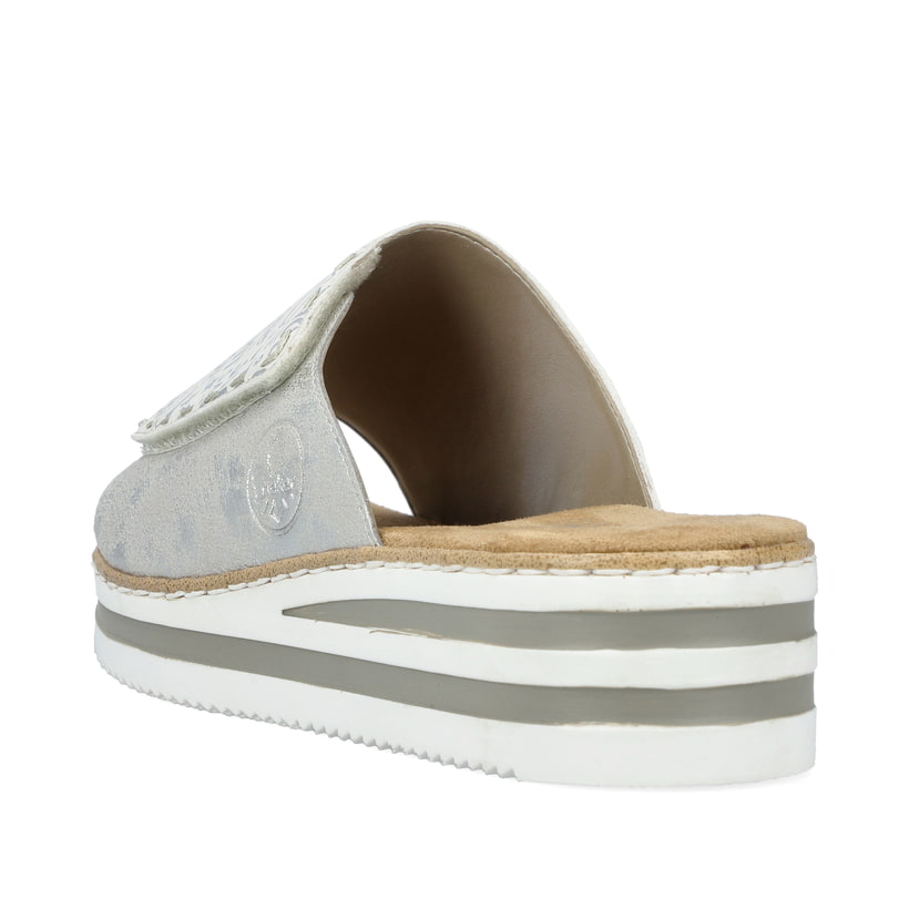 Rieker Artikelnummer V0290-90 Rieker Damen Pantoletten silber-metallic Sonderangebote