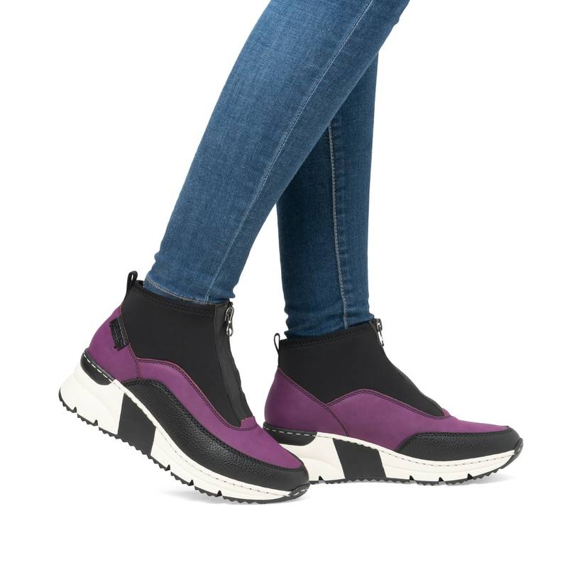 Rieker Artikelnummer N6352-30 Rieker Damen Sneaker High schwarz-lila Riesige Ersparnisse