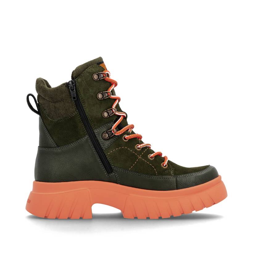 Rieker Artikelnummer W1871-54 Rieker Damen Schnürstiefel khaki-glutorange VIP-Rabatte