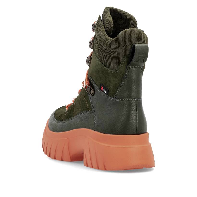 Rieker Artikelnummer W1871-54 Rieker Damen Schnürstiefel khaki-glutorange VIP-Rabatte