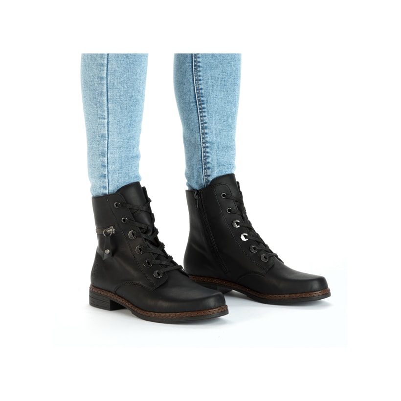 Rieker Artikelnummer 75142-01 Rieker Damen Schnürstiefel carbonschwarz Super Sparpreis