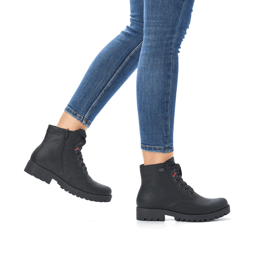 Rieker Artikelnummer 785M1-00 Rieker Damen Schnürstiefel mattschwarz Neueste Stile