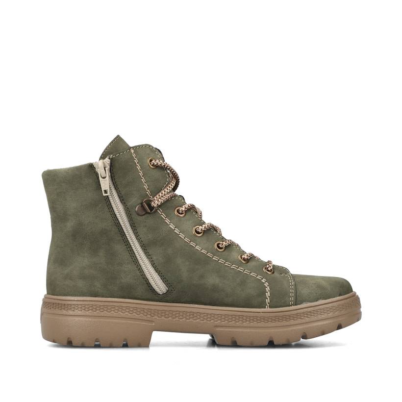 Rieker Artikelnummer N0030-54 Rieker Damen Schnürstiefel kaktusgrün Sonderangebot der Fabrik